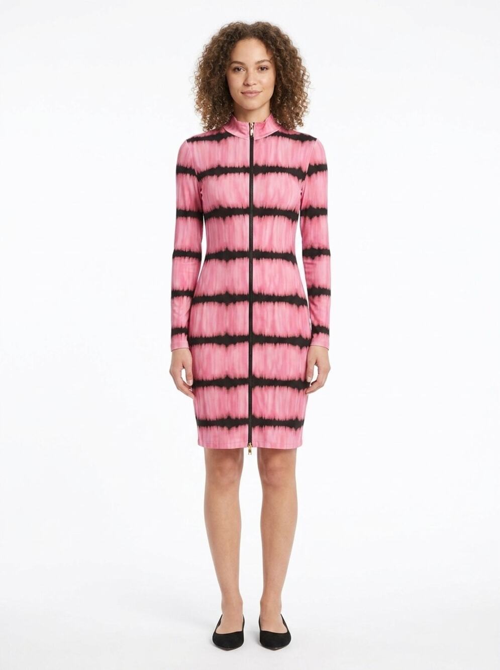 NWT Alice + Olivia Pink Mock Neck Bodycon Knee Length Dress Women Size 10